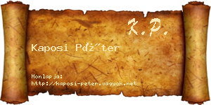Kaposi Péter névjegykártya